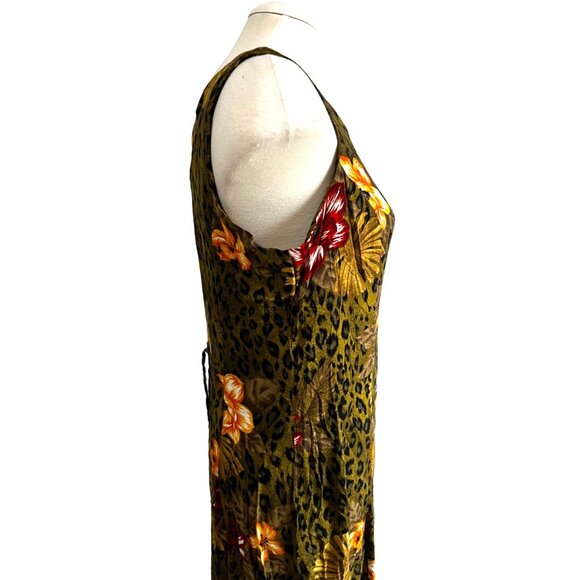 Vintage Floral Racerback Boho Maxi Dress Sz 12 by Scarlett Green Animal Print - Picture 11 of 15